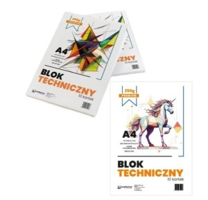 BLOK TECHNICZNY A4 BIAŁY PREMIUM 250G 10 KARTEK 4597 WEKTOR