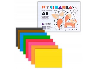PAPIER KOLOROWY WYCINANKA KOLOROWA A5 8 KARTEK 5525 WEKTOR