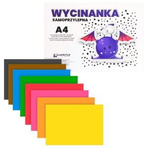 PAPIER KOLOROWY WYCINANKA KOLOROWA A4 SAMOPRZYLEPNY 8 KARTEK 5549 WEKTOR
