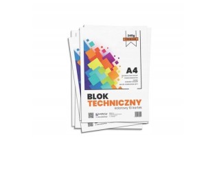 BLOK TECHNICZNY A4 KOLOROWY PREMIUM 240G 10 KARTEK 6041 WEKTOR