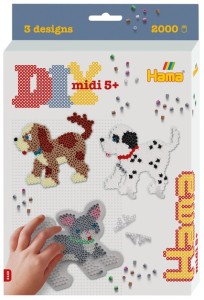 ZESTAW KORALIKÓW DO PRASOWANIA Z PLANSZĄ PSY I KOT 015-3453 HAMA MIDI 