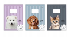 ZESZYT A4 32 KARTKI W LINIE 70G PUPPY SIGN MIX WZORÓW 1483 INTERDRUK
