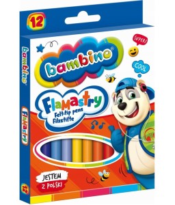 FLAMASTRY MAZAKI 12 KOLORÓW STANDARD 1604 BAMBINO