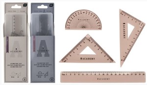 ZESTAW GEOMETRYCZNY W ETUI Z LINIJKĄ 20CM 4 ELEMENTY 2124 INTERDRUK
