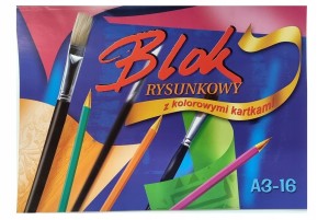 BLOK RYSUNKOWY KOLOROWY A3 16 KARTEK 0973 KRESK