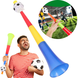 WUWUZELA GŁOŚNA TRĄBKA KIBICA Z USTNIKIEM DUŻA 42CM