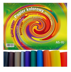 BLOK ZESZYT PAPIERÓW KOLOROWYCH A5 10 KARTEK 0822 KRESKA