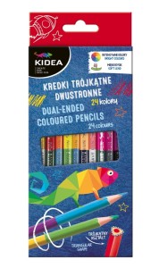KREDKI TRÓJKĄTNE DWUSTRONNE 24 KOLORY KTD24KKA KIDEA