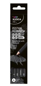 ZESTAW OŁÓWKÓW Z WĘGLEM 6 SZTUK ZOW6KA KIDEA