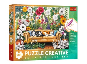 PUZZLE 500 ELEMENTÓW CREATIVE KOCIA ORANŻERIA 37562 TREFL