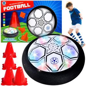 LATAJĄCA LED PIŁKA NOŻNA ŚWIECĄCA CYMBERGAJ HOVERBALL GRA DYSK + PACHOŁKI
