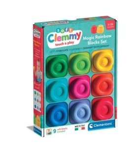 MIĘKKIE KLOCKI CLEMMY MAGICZNA TĘCZA 9 ELEMENTÓW 17604 CLEMENTONI