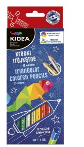 KREDKI TRÓJKĄTNE 12 KOLORÓW KT12KA KIDEA