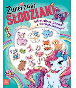 AKTYWIZUJĄCA KSIĄŻECZKA Z NAKLEJKAMI BALONOWYMI ZWIERZAKI SŁODZIAKI 4341 AKSJOMAT