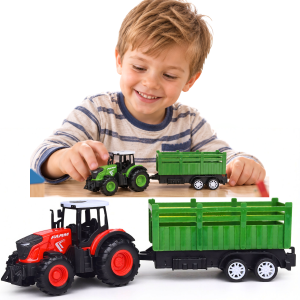 TRAKTOR METALOWY Z PRZYCZEPĄ 21 CM Z NAPĘDEM ROLA FARMA