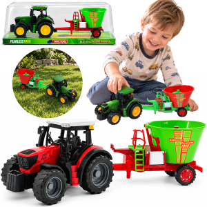 TRAKTOR Z MASZYNĄ FARMA ROLA DUŻY ZESTAW WÓZ PASZOWY MIESZAJĄCY