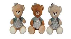 MASKOTKA PLUSZOWY MIŚ W SUKIENCE 3 KOLORY 52CM M3908 SUN DAY