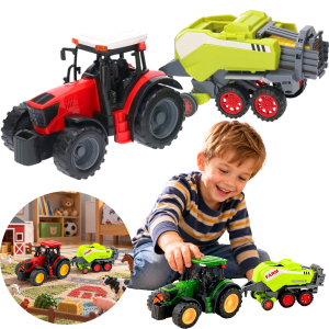 TRAKTOR CIĄGNIK ROLNICZY Z MASZYNĄ PRASĄ DO SŁOMY FARMA ROLA