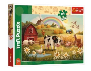 PUZZLE 24 ELEMENTY MAXI KROWA NA FARMIE 14397 TREFL