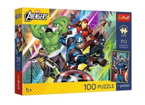 PUZZLE 100 ELEMENTÓW PREMIUM MARVEL POTĘGA I MOC Z PLAKATEM 16552 TREFL