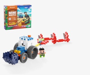 KLOCKI KONSTRUKCYJNE MINI WAFLE FARMER TRAKTOR Z PŁUGIEM 907504 MARIOINEX