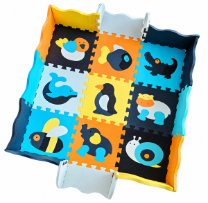 MATA PIANKOWA EDUKACYJNA KOLOROWA PUZZLE ZWIERZĘTA
