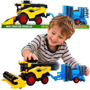 KOMBAJN ROLNICZY XXL DUŻY 60CM Z MASZYNĄ BRONĄ AGREGATEM TRAKTOR AUTO FARMA