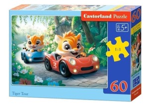 PUZZLE 60 ELEMENTÓW TIGER TOUR WYŚCIG TYGRYSÓW B-066339 CASTORLAND