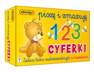 ZESTAW EDUKACYJNY PISZĘ I ZMAZUJĘ CYFERKI 6601 ADAMIGO