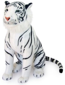MASKOTKA PLUSZOWY TYGRYS BIAŁY SIEDZĄCY 87CM 5240 DUBI