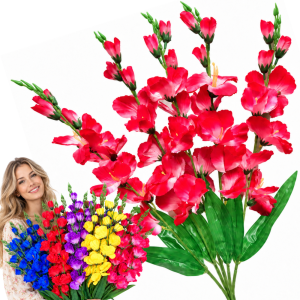 BUKIET 70CM SZTUCZNE KWIATY MIECZYKI GLADIOLE IRYSY DUŻE FlovioDecor
