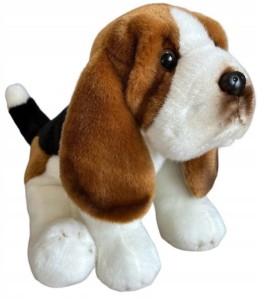 MASKOTKA PLUSZOWY PIES BASSET SIEDZĄCY 30CM 30412 DUBI
