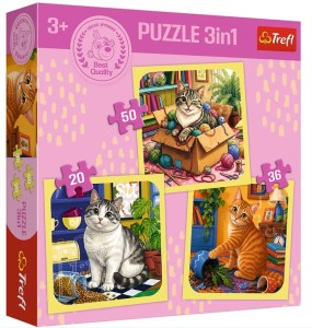 PUZZLE 3W1 RADOSNE MOMENTY KOTY 34906 TREFL