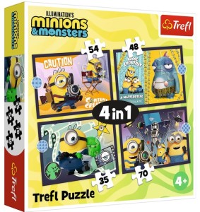 PUZZLE 4W1 NOWE PRZYGODY MINIONKÓW 34698 TREFL