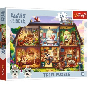PUZZLE 24 ELEMENTY MAXI FUTRZASTE HISTORIE DOMEK ZE ZWIERZĄTKAMI 14384 TREFL