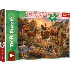 PUZZLE 100 ELEMENTÓW PRZYJACIELE ZE WSI ZWIERZĘTA 16609 TREFL
