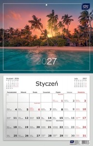 KALENDARZ ŚCIENNY JEDNODZIELNY NA ROK 2027 32X50CM WIDOK 7386 INTERDRUK