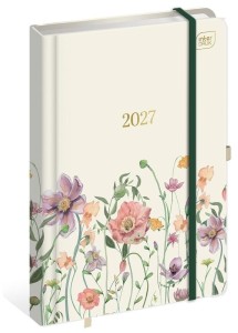 KALENDARZ KSIĄŻKOWY TERMINARZ NA ROK 2027 A5 METALLIC FLOWERS 6846 INTERDRUK